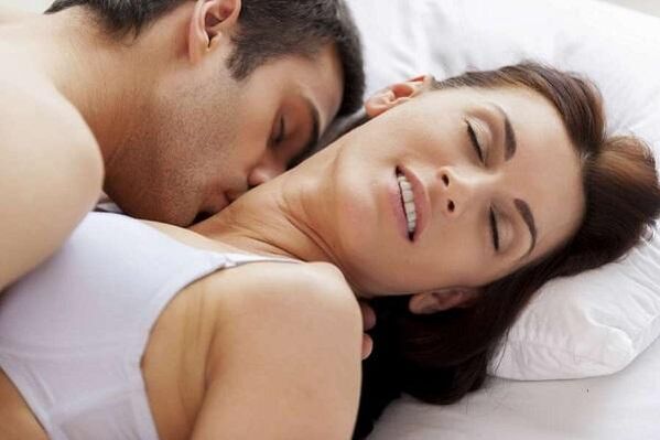 intimacy and discharge from a member of a man with sexual arousal